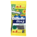 Gillette Rasoio Uomo Blue3 Sensitive Usa e Getta a 3 Lame, Confezione da 4 rasoi+1 Gratis = 5 Rasoi